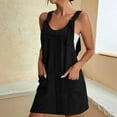 thumbnail image 2 of cfhntfmh Dress for Women Lounge Sleeveless Tank Dress Solid Color Adjustable Strap Baggy Suspender Dress, 2 of 5