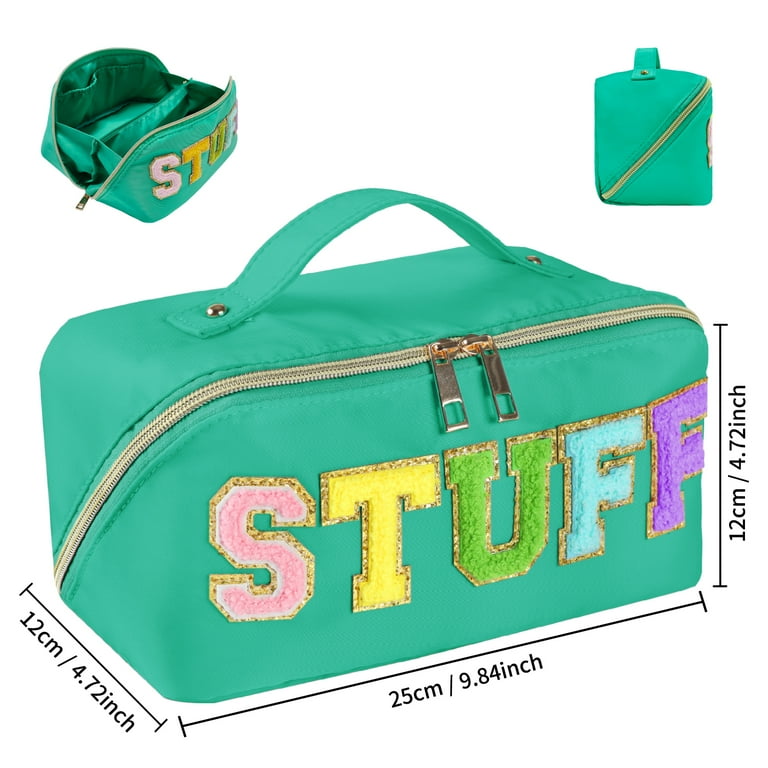 Stoney Clover Preppy Makeup Bag, Nylon Travel Pouch, Chenille