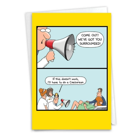 1 Funny Baby Card with Envelope - Surrounded Baby C9324BBG