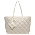 thumbnail image 1 of 7729 Versátil Chaqueta Acolchada Hilo Bordar Bolso Mano Gran Capacidad Hombro Bolso Mujer Portátil Para Desplazamientos (Blanco) Blanco, 1 of 9