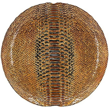 

wangc123 Glass Charger - 19 Dia. x 1.5 H - Gold/Brown