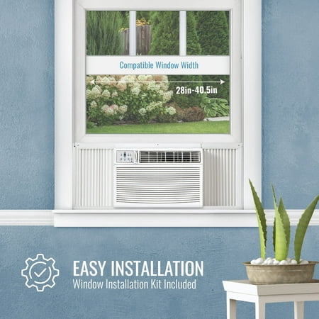 Keystone - 1000 Sq. Ft. 18,500 BTU Window Air Conditioner and 16,000 BTU Heater - White