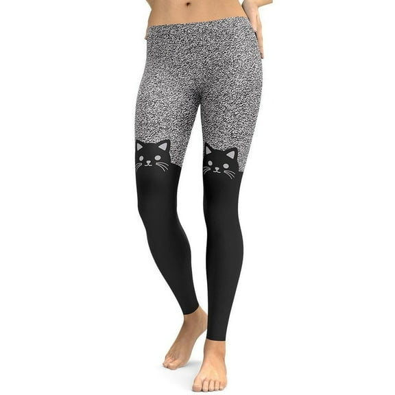 Black Kitty Leggings Size: XS for Women | FIERCEPULSE