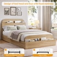 thumbnail image 5 of TWIN-XL Size Bed Frame, Low-Profile Platform Bed Frame with Storage Headboard & Footboard — Wooden Slat Support, No Box Spring Required, Natural, 5 of 5