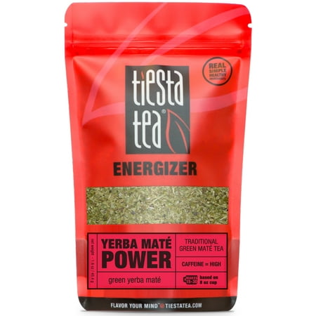 Tiesta Tea Energizer, Yerba Mate Power, Loose Leaf Mate Tea Blend, High Caffeine, 1.6 Ounce