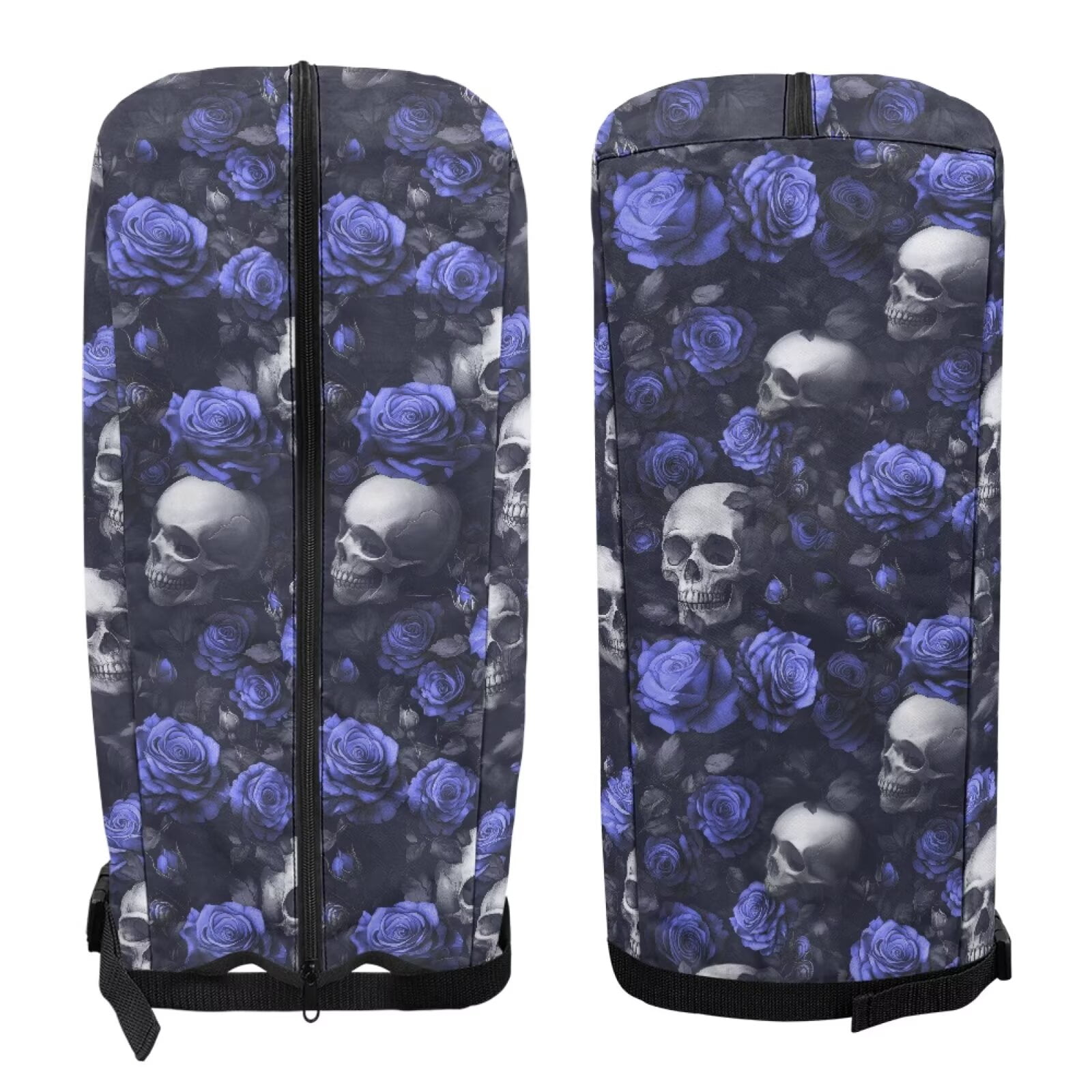 Chririnla Blue Rose Skull Golf Bag Cover Hood Dust & Sun Protection Umbrella for Clubs with Snap Button Universal Fit for Most Club Bags, Stand Bags, Cart Bags & Tour Bags