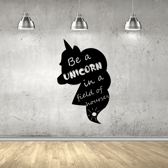 Field of Horses Quote Unicorn Magical Unicorns Wall Sticker Art Decal for Girls Boys Kids Room Bedroom Nursery Kindergarten House Fun Home Decor Stickers Wall Art Vinyl Decoration Size (20x18 inch)