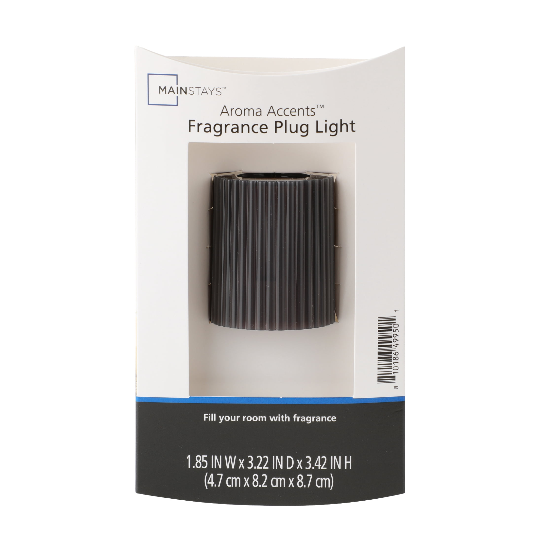 Mainstays Aroma Accents LED Fragrance Plug-in, Ribbed Texture, Traditional Wax Warmers, Greystone