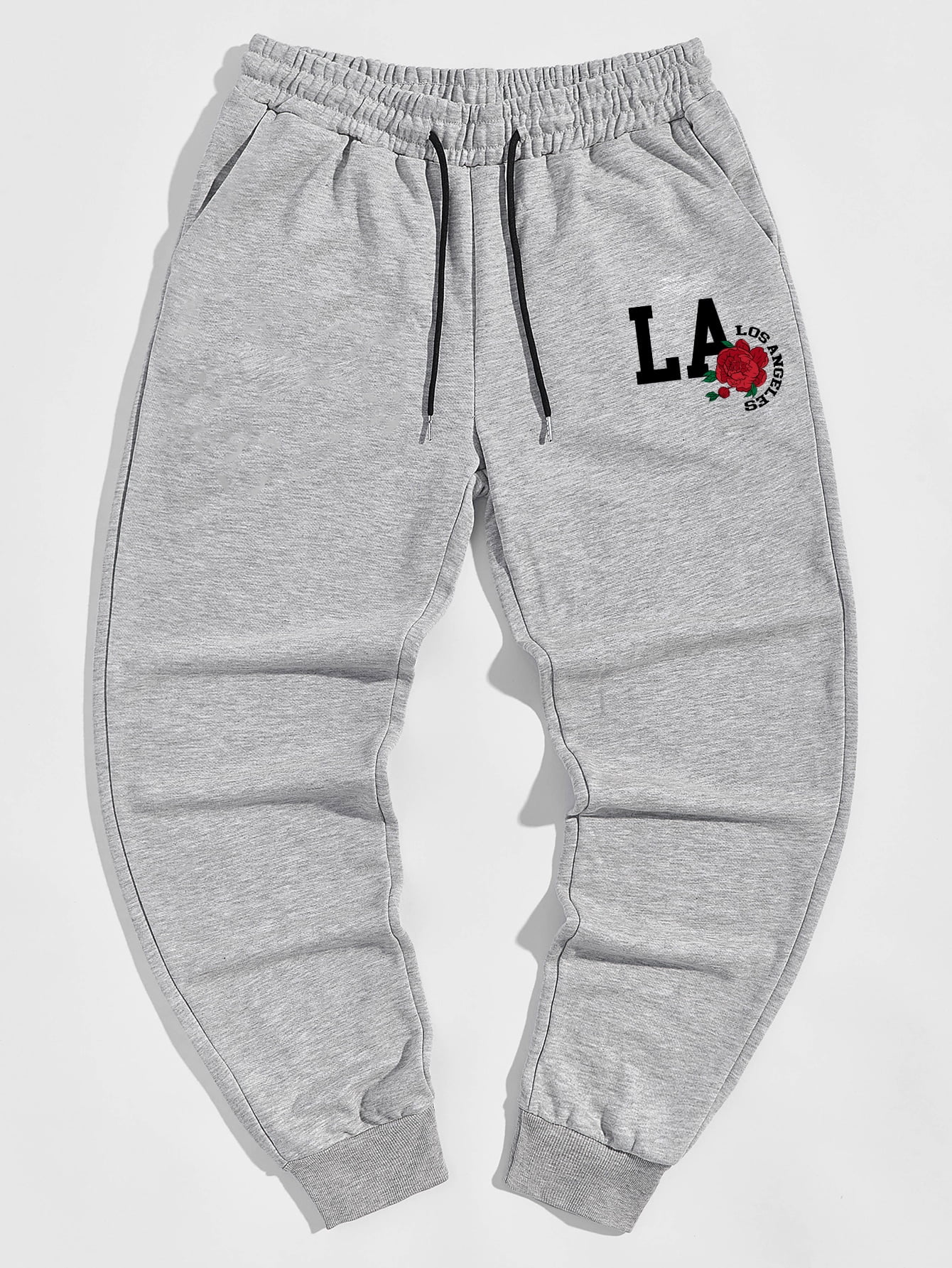 Light Grey Guys Letter Floral Graphic 