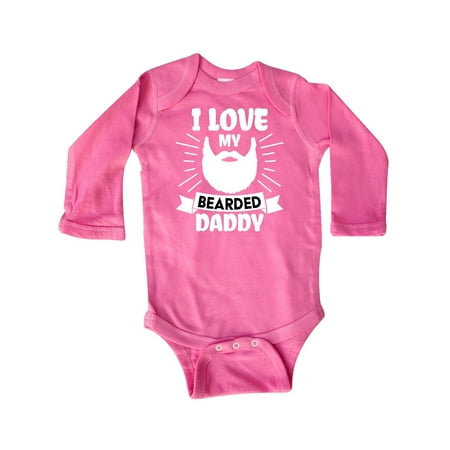 

Inktastic I Love My Bearded Daddy for Fathers Day Gift Baby Boy or Baby Girl Long Sleeve Bodysuit