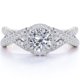 thumbnail image 1 of JeenMata Anillo de Bodas de Moissanita de Corte Redondo de 1 Quilate en Oro Blanco de 18 K sobre Plata, 1 of 6