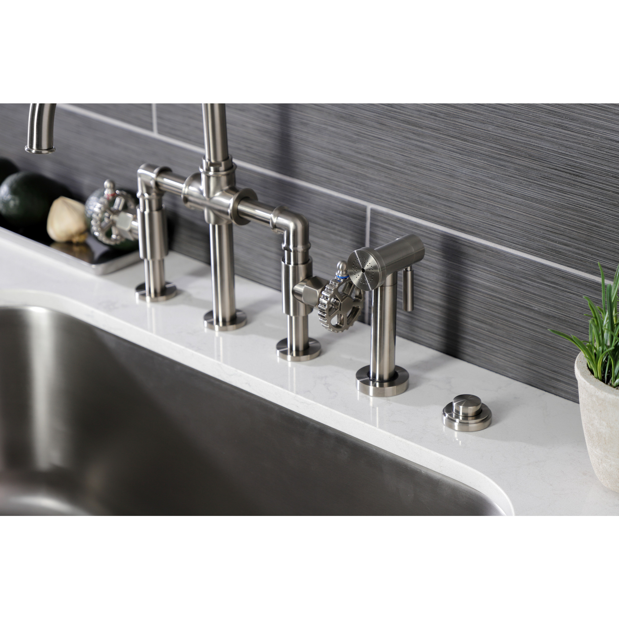 Kingston Brass KA218 Trimscape Disposal Air Switch Button in Brushed Nickel