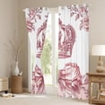 thumbnail image 3 of Manfei Pink Princess Crown Black Out Curtains for Girls, Vintage Flower Bowknot Curtains Pack of 2 (42x63 Each), Chic Ribbon Bedroom Curtains, Curtains and Drapes Decor, 3 of 6