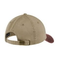 thumbnail image 2 of Port & Company  Two Tone Pigment Dyed Cap-One Size (Khaki/Maroon), 2 of 4