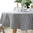 thumbnail image 2 of Yeacher Northern Europe Style Terylene&Cotton Mixed Round Table Cloth Multicolor Triangle White Line Gray Arrows Printed Table Cloth, 2 of 7