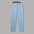 thumbnail image 3 of MDUKONU Men's Linen Trousers Lightweight Golf Wear Light Blue XXXL, 3 of 6