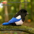 thumbnail image 3 of PuffPurrs Lifelike Black Magpie Plush Toy, Realistic Long Graduated Tail Stuffed Animal, Cute Platysmurus Leucopterus Toy Keychain Gift, 15 Cm/6 In, 3 of 6
