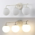 thumbnail image 4 of Jonathan Y 25" 3-Light Metal/Frosted Glass Contemporary LED Vanity Light, Almond, 4 of 7