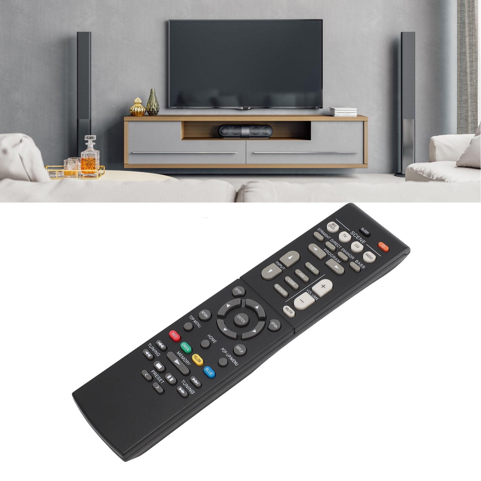 AV Receiver Remote, Universal RAV561 ZZ43210 Remote Control Multi Functional for YHT 4950UBL for RX V385