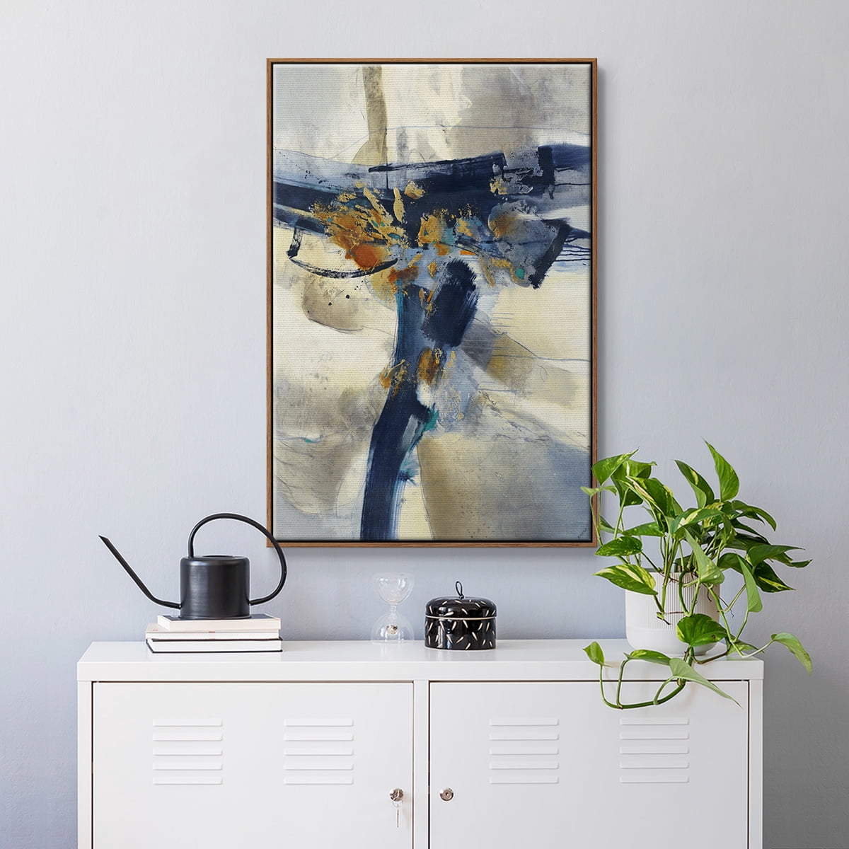 Blast Framed Premium Gallery Wrapped Canvas - Ready to Hang - 25 x 37 - Walnut Floating Frame