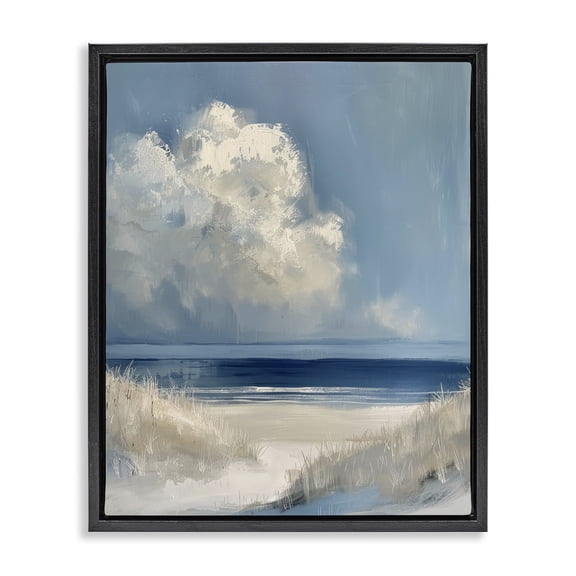 Stupell Industries Dark Waters Ahead Black Framed Floater Canvas Wall Art, design by Petal Prints Design