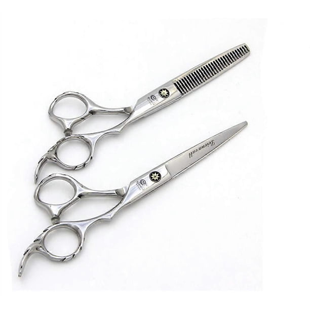 Tijeras de peluquería profesionales de 6 pulgadas, acero inoxidable 440C, ideales para salones de belleza y peluquerías.
