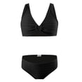 thumbnail image 4 of BOBOGOJP Girl's V Neck Ring Linked Bikini Sets Bathing Suits Two Piece Swimsuit (Black, 13-14 Years), 4 of 8