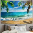 thumbnail image 2 of BCIIG  Summer Beach Theme Tapestry Wall Hanging  Palm Trees Ocean Sea Beach Wave Scenery Wall Art Tropical Nature Tapestry Holiday Home Decor for Bedroom Living Room, 2 of 6