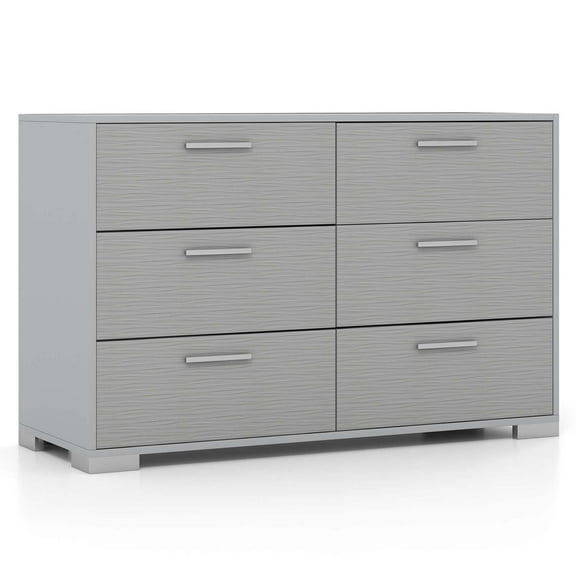 Costway 6 Drawer Storage Cabinet with Metal Legs & Handles Anti-Toppling Devices