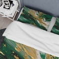 thumbnail image 4 of Designart "Serene Cascade in Green and Gold II" Abstract Bedding Covert Set - Modern Green Transitional Bed Set With 2 Shams, 4 of 6