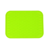 THLKIF Silicone Dish Drying Mat for Multiple Usage, Easy Clean, Heat-Resistant Silicone Mat for Kitchen Counter or Sink, Refrigerator or Drawer Liner (8.66 X 6.3 Inches)