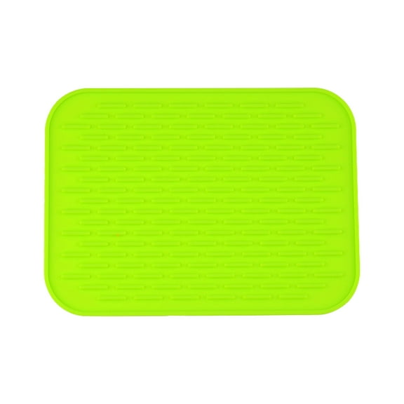 THLKIF Silicone Dish Drying Mat for Multiple Usage, Easy Clean, Heat-Resistant Silicone Mat for Kitchen Counter or Sink, Refrigerator or Drawer Liner (8.66 X 6.3 Inches)