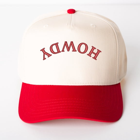 Embroidered Howdy Upside Down Arch - Women's Canvas Trucker Hat