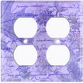 thumbnail image 3 of Metal Light Switch Plate Outlet Cover (Purple Leaf Letter Damask LET008), 3 of 13