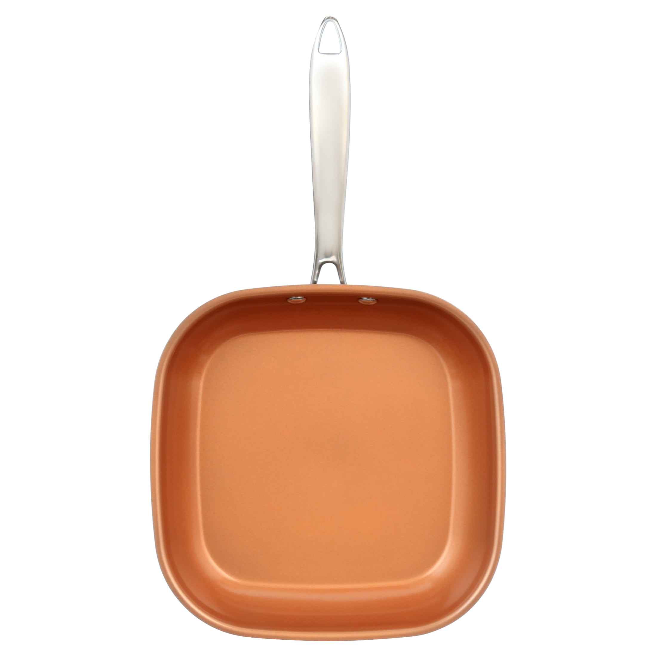 Gotham Steel Stainless Steel Premium 10” Square Frying Pan, with Super Nonstick Ti- Cerama Copper Coating