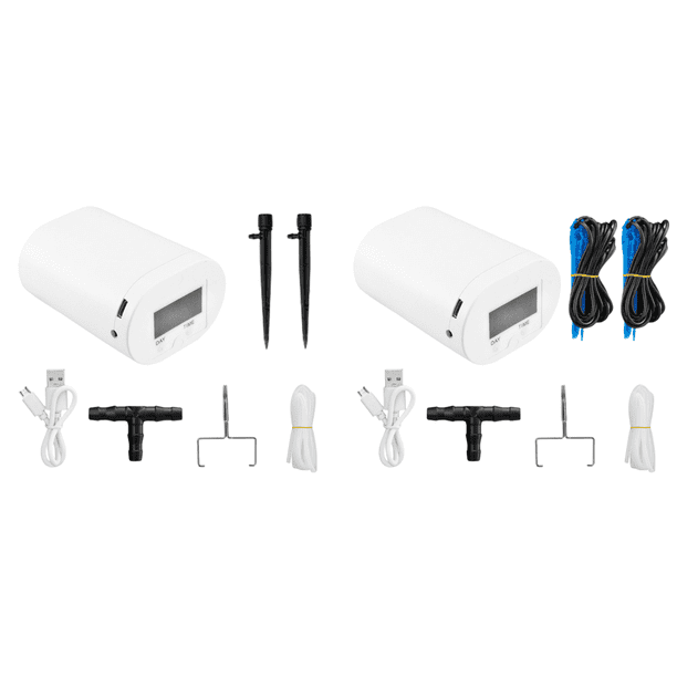 Kit Temporizador Bomba 2 Cabezales Riego Automática para Plantas Y Flores