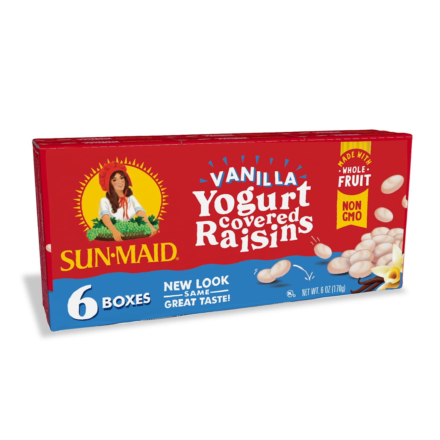 SunMaid Yogurt Raisins, Vanilla, 6 ct, 1 oz