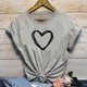 thumbnail image 1 of Puntoco moda mujer casual manga corta amor impreso o-cuello tops camiseta blusa Puntoco Puntoco-5361, 1 of 3
