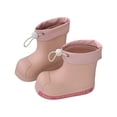 thumbnail image 4 of Otqutp Kids Rain Boots Letter Print Drawstring Cuff Waterproof Rubber Rain Shoes Non Slip Mid Calf Boots Outdoor Walking Shoes, 4 of 4