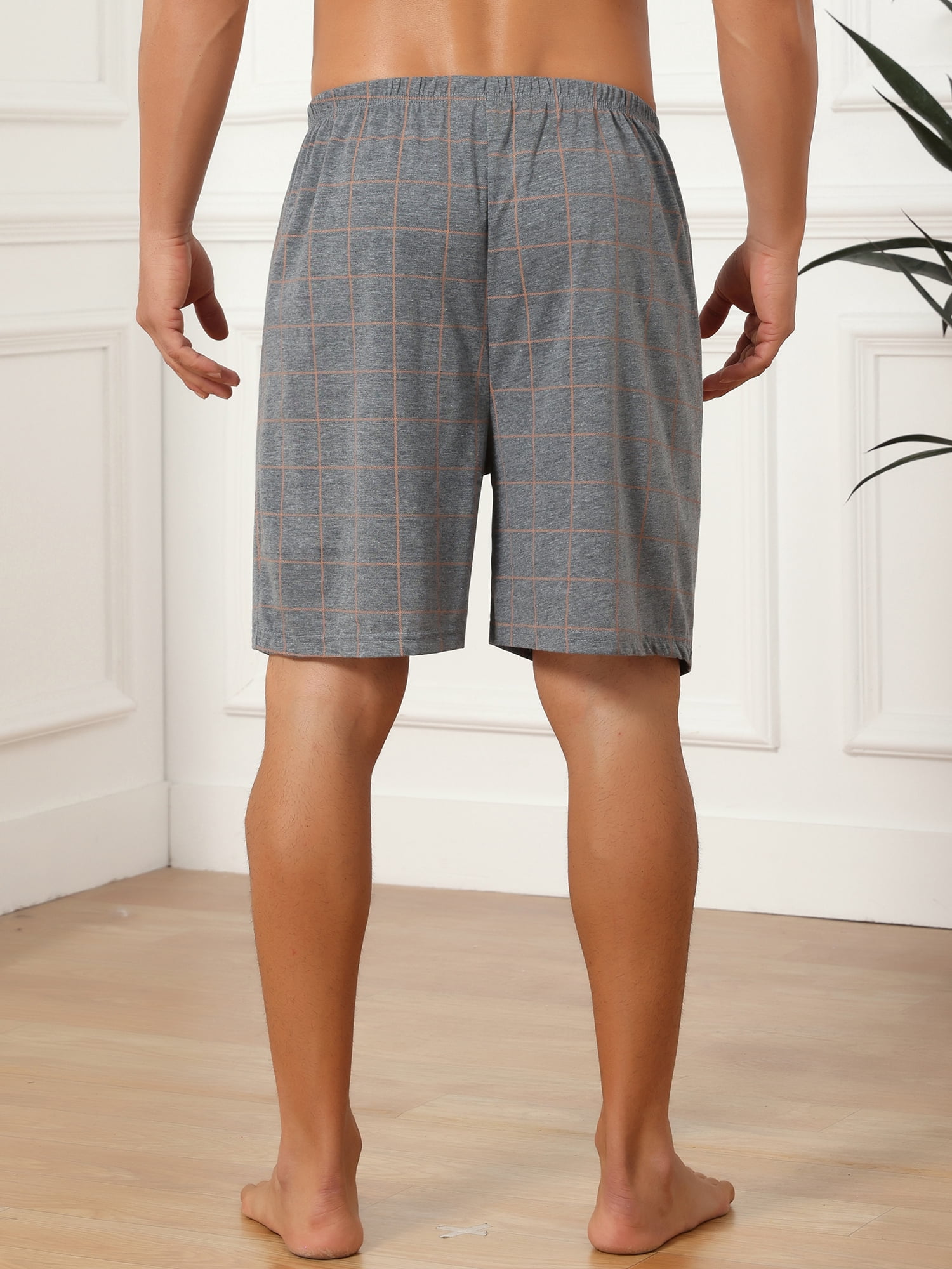 DARING DIVA Men's Soft Elastic Waist Lounge Pajama Shorts 34 Gray