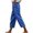 Blue, variant on Beach Pants Women Capris Pants for Women Summer Wide Leg Loose Elastic Waist Cropped Trouser Vacation Clothes with Pockets,XL,Blue