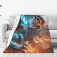 thumbnail image 1 of Balery Blue Dragon And White Tiger Manta de Felpa Suave y Acogedora – Cobija de Franela Aterciopelada para Cama, Lavable y Cálida para Sofá, Mascotas, Transpirable-50"x40", 1 of 7