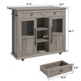 TROPOW Kitchen Island Cart on Wheels with Foldable Table, 2-Tier ...