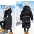 thumbnail image 5 of Mercatoo Long Puffer Coat for Boys Girls Winter Quilted Zip Up Hooded Jacket Kids 𝐖aterproof Warm Solid Outdoor Down Outerwear, 5 of 8