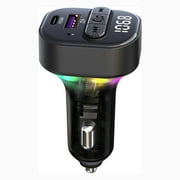 Bluetooth Transmitter For Car, Bluetooth Radio For Car,Bluetooth Receiver Transmitter,Stronger Microphone Cigarette Lighter Radio Music Adapter Charger, Supports Hands-Free