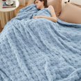 thumbnail image 5 of Cozy Comfort Blue Fleece Blanket for Couch - Super Soft Cozy Queen Blankets for Women,Girls, 90x90 Inches, 5 of 8