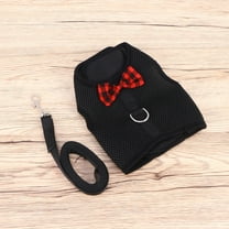 GOOHOCHY  Pet Harness Strap Rabbit Leash Clothes Small Animal Vest Black