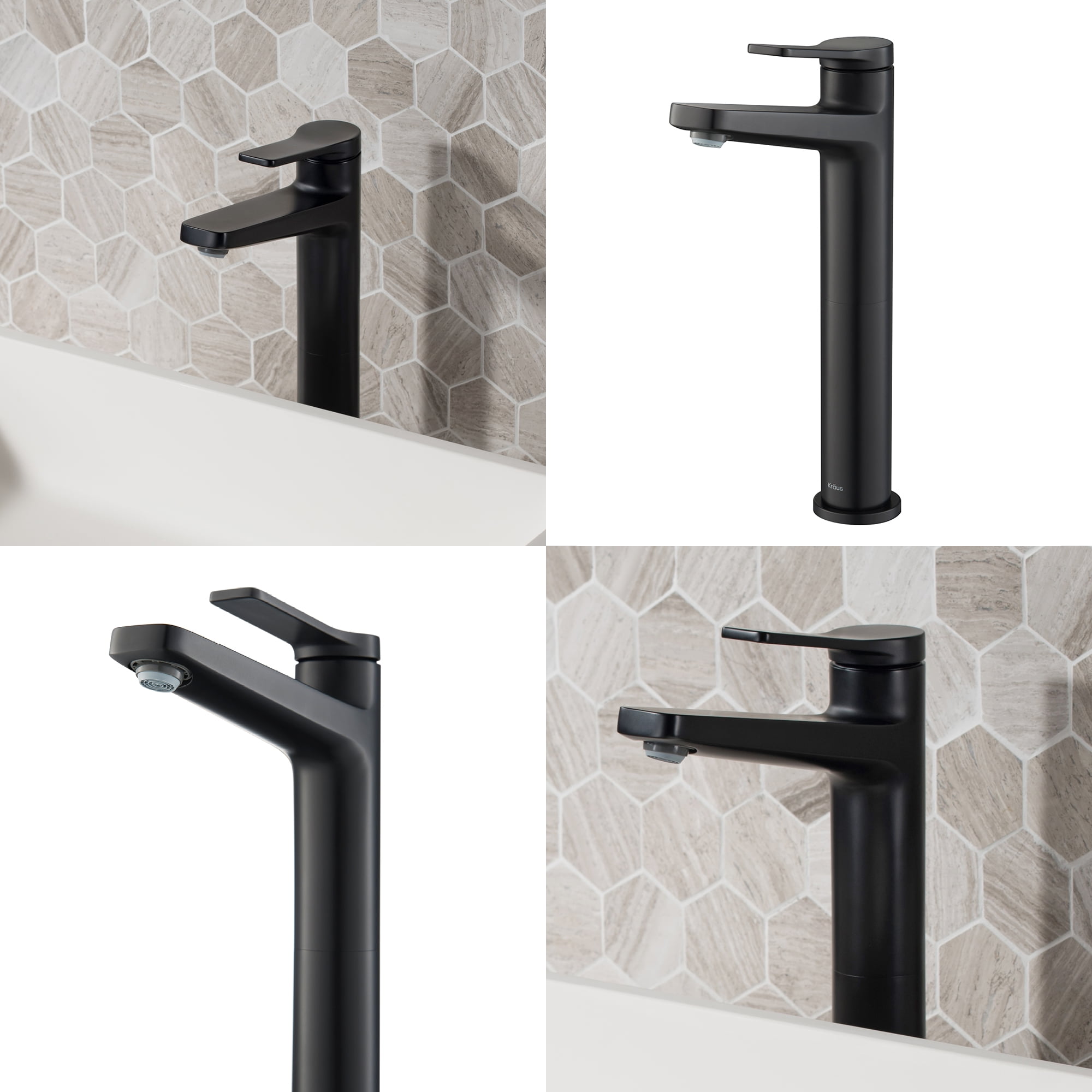 Indy Single Handle Vessel Bathroom Faucet in Matte Black