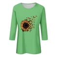 thumbnail image 4 of T-Shirt à Manches Courtes pour Femmes Seductiva Rabais de 50 % Liquidation T-Shirt à Col Rond Imprimé à Manches Sept Quarts Décontracté Haut, 4 of 4