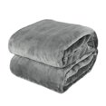thumbnail image 6 of blunique Fleece Blanket Solid Lightweight Flannel Fuzzy Cozy Soft, King 104x90 inches, Gray, 6 of 7